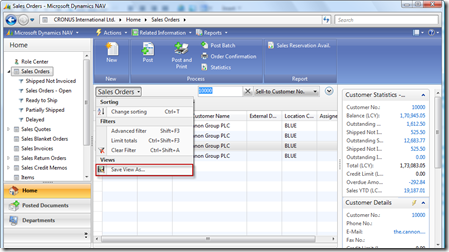 MIcrosoft DYnamics NAV (MIDYNAV): Save View As in NAV 2009